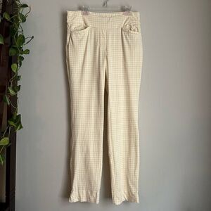 Spartina 449 Maren Pull On Pants Stretchy Yellow Plaid size XS